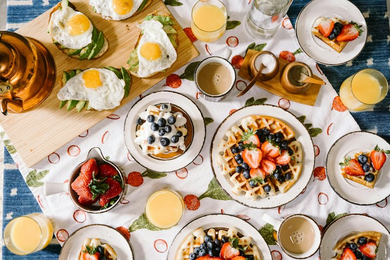 Breakfast table spread